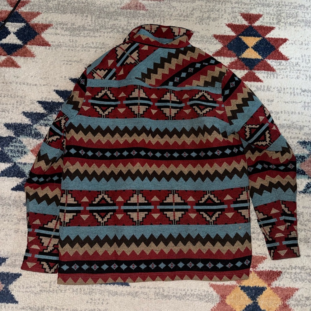 Powder River Outfitters Aztec Pattern Jacket - Turquoise & Red - Picture 4 of 5